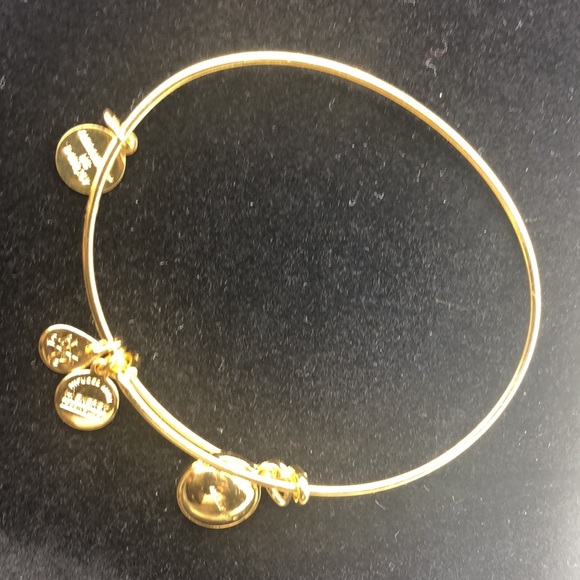 Alex and Ani Light Blue Crystal December Birthstone Charm Bangle  2.75" - Picture 5 of 6